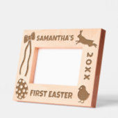 Personalized First Easter-Bunny, Eggs, Chick, Bow Geätzte Rahmen (Links)