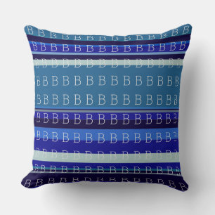 personalized first letter of your name blue kissen
