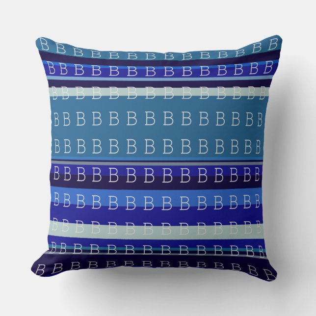 personalized first letter of your name blue kissen (Vorderseite)