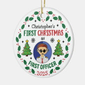 Personalized First Officer Custom Name Christmas Keramik Ornament (Links)