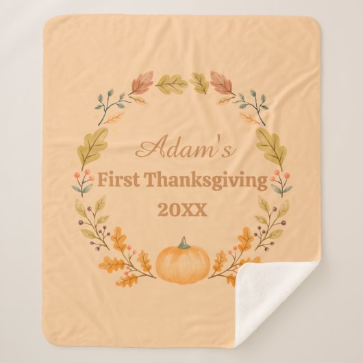 Personalized First Thanksgiving Sherpadecke (Vorderseite)