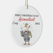 Personalized First Year Accountant silly goose Keramik Ornament (Rechts)