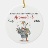 Personalized First Year Accountant silly goose Keramik Ornament (Vorne)