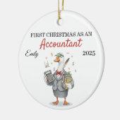 Personalized First Year Accountant silly goose Keramik Ornament (Links)