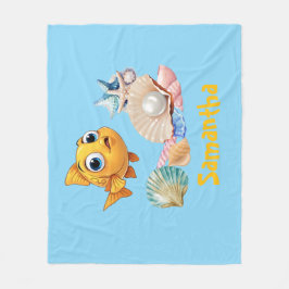 Personalized Fish Blanket | Custom Name Ocean Fleecedecke