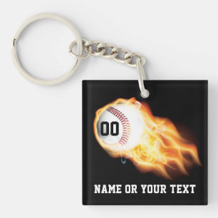 PERSONALIZED Flaming Ideas for Baseball Team Gifts Schlüsselanhänger