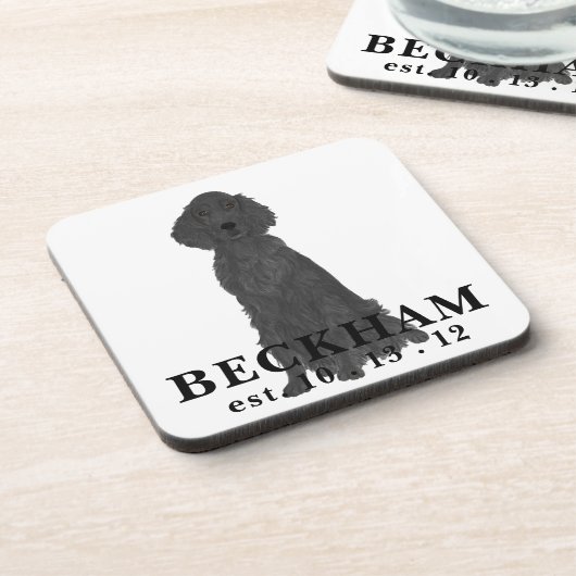 Personalized Flat Coated Retriever Getränkeuntersetzer (Linke Seite)