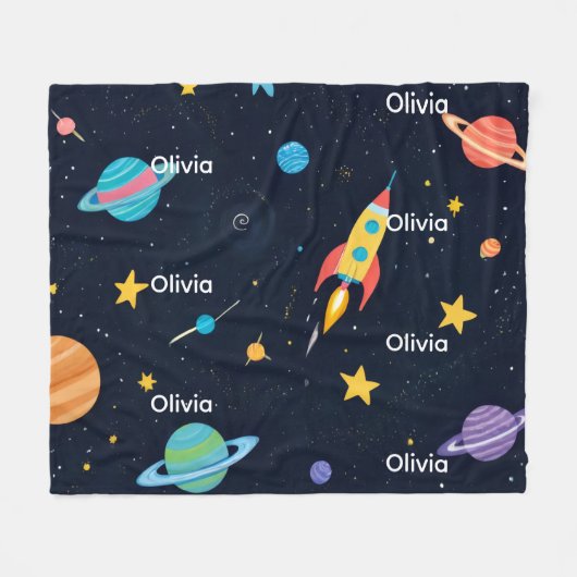 “Personalized Fleece Blanket with Name” (Vorderseite (Horizontal))