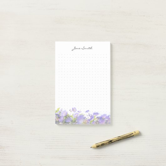 Personalized floral aesthetic dot Grid Post-it Klebezettel (Auf Schreibtisch)