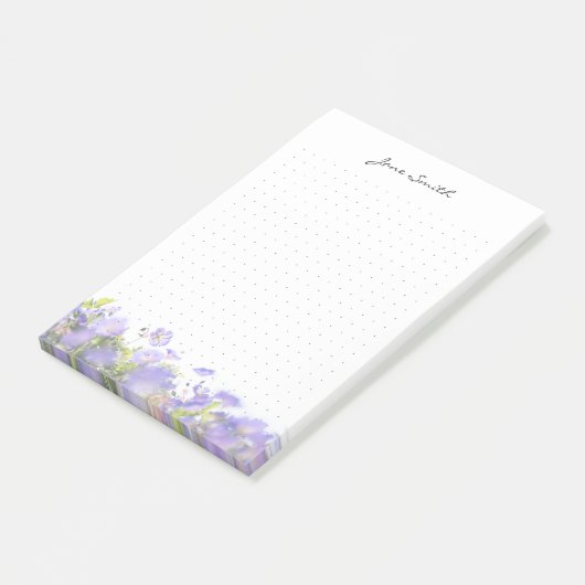 Personalized floral aesthetic dot Grid Post-it Klebezettel (angewinkelt)