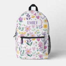Personalized Floral Backpack for Girls