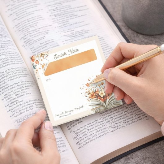 Personalized Floral Bible Scripture Christian  Post-it Klebezettel
