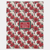 Personalized Floral Blanket Elegant Holiday Touch Fleecedecke (Vorderseite)