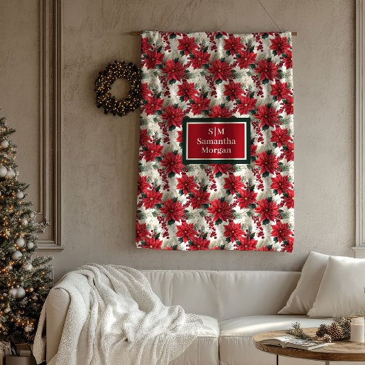 Personalized Floral Blanket Elegant Holiday Touch Fleecedecke