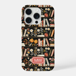 Personalized Floral Bookshelf Phone Case iPhone 15 Pro Hülle