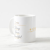 Personalized Floral Botanical Women's Day Coffee  Kaffeetasse (Vorderseite Links)