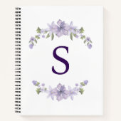 Personalized Floral Bridesmaid Initial Spiral Notizblock (Vorderseite)