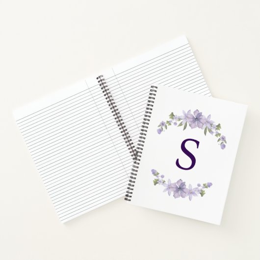 Personalized Floral Bridesmaid Initial Spiral Notizblock (Innenseite)