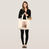"Personalized Floral Canvas Tote – Eco-Friendly & Jumbo Stoffbeutel (Vorderseite (Model))