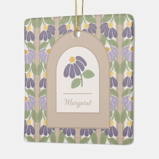 Personalized Floral Ceramic Photo Ornament  (Links)