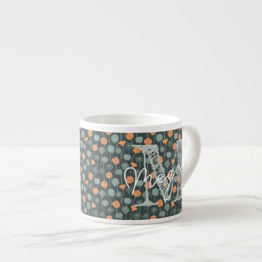 Personalized Floral Coffee Mini Mug Espressotasse (Vorderseite Rechts)