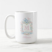 Personalized Floral Crest Mug Kaffeetasse (Links)