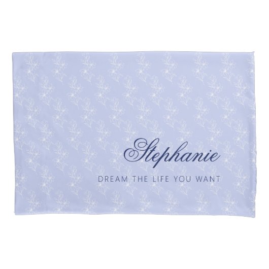 Personalized  Floral Custom Name Kissenbezug (Vorderseite)