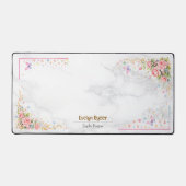 Personalized Floral Desk Mat - Elegant Workspace Schreibtischunterlage (Vorderseite)