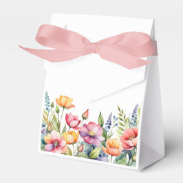 Personalized Floral Favor Box with Ribbon  Geschenkschachtel