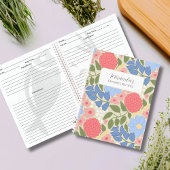 Personalized Floral Favorite Recipe Notebook Notizblock