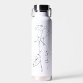 Personalized Floral Flower Name Elegant Script Trinkflasche (Vorne)