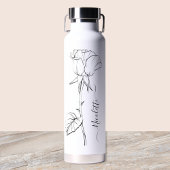 Personalized Floral Flower Name Elegant Script Trinkflasche