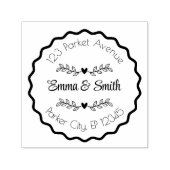 Personalized Floral Frame Name and Address Permastempel (Design)