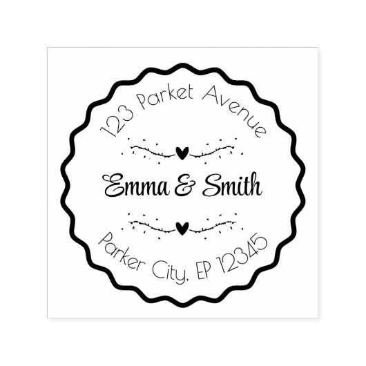 Personalized Floral Frame Name and Address Permastempel (Design)