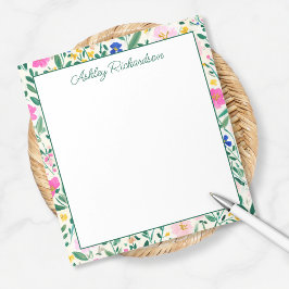 Personalized Floral Garden Notizblock