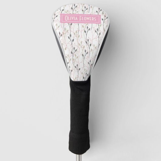 Personalized Floral Golf Club Head Cover with Name Headcover (Vorderseite)