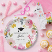 Personalized Floral Graduation Party Decor Pappteller (Party)