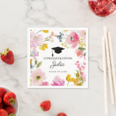 Personalized Floral Graduation Party Decor Serviette (Beispiel)