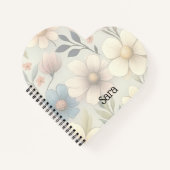 Personalized Floral Heart-Shaped Notebook Notizblock (Vorderseite)