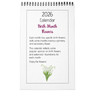 Personalized Floral Illustrations Calendar Kalender