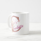 Personalized Floral Initial Mug – Letter C Kaffeetasse (Vorderseite Links)