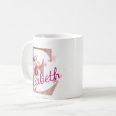 Personalized Floral Initial Mug – Letter E Kaffeetasse (Vorderseite Links)