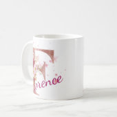 Personalized Floral Initial Mug – Letter F Kaffeetasse (Vorderseite Links)