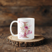 Personalized Floral Initial Mug – Letter I Kaffeetasse