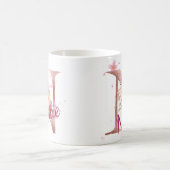 Personalized Floral Initial Mug – Letter N Kaffeetasse (Mittel)