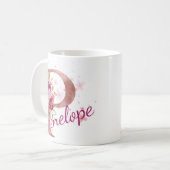 Personalized Floral Initial Mug – Letter P Kaffeetasse (Vorderseite Links)