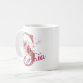 Personalized Floral Initial Mug – Letter S Kaffeetasse (Vorderseite Links)