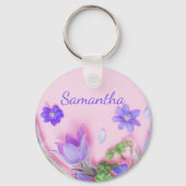 Personalized Floral Keychain | Blue Wildflowers Schlüsselanhänger (Vorderseite)