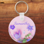 Personalized Floral Keychain | Blue Wildflowers Schlüsselanhänger (Vorderseite)