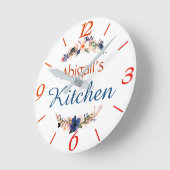Personalized floral kitchen runde wanduhr (Winkel)